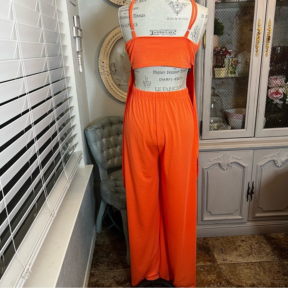 Elegant Orange summer vacation pant set - Picture 2 of 5